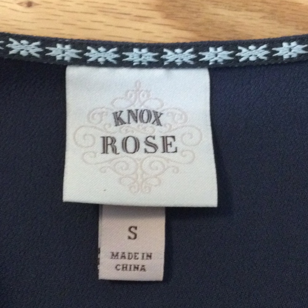 S Knox Rose Embroidered Navy Boho Midi Dress with Tassel Tie - Picture 13 of 14
